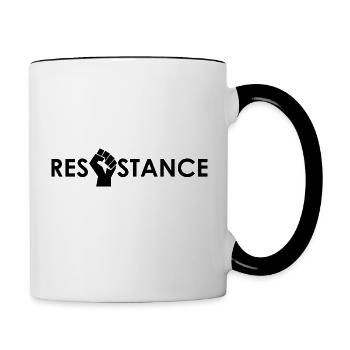 Resistance Faust Widerstand - Tasse zweifarbig - Weiß/Schwarz - Rechts