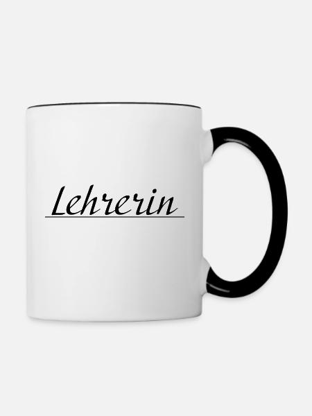 Lehrerin schwarz - Tasse zweifarbig - Weiß/Schwarz