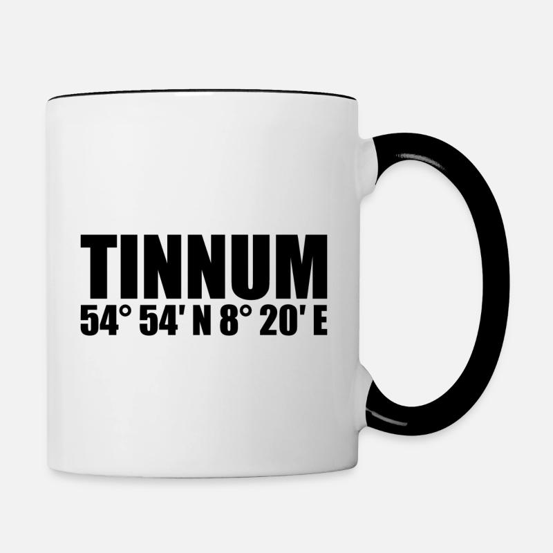 Coordonnées tinnum - Mug contrasté - blanc/noir