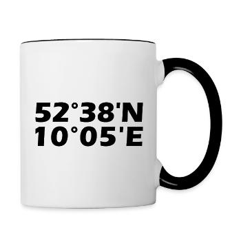 Coordonnées de Celle - Mug contrasté - blanc/noir - Droite