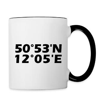 Coordonnées Gera - Mug contrasté - blanc/noir - Droite