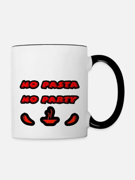 Nudeln - Tasse zweifarbig - Weiß/Schwarz
