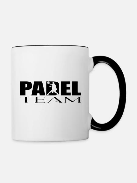 Padel Mannschaft - Tasse zweifarbig - Weiß/Schwarz