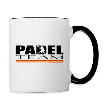 Padel Mannschaft - Tasse zweifarbig - Weiß/Schwarz - Rechts