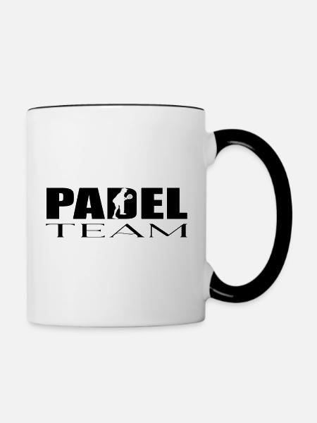 Padel Mannschaft - Tasse zweifarbig - Weiß/Schwarz