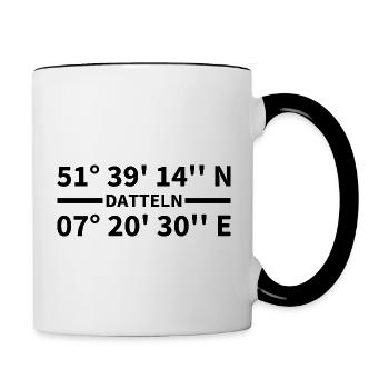 Dates coordinates - Contrasting Mug - white/black - Right