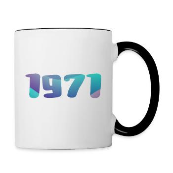 1971 Birthday Gift Vintage 1971 Retro 1971 - Contrasting Mug - white/black - Right