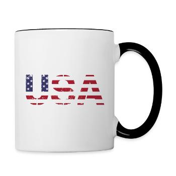 United States in the colors of the American flag flag flag - Contrasting Mug - white/black - Right