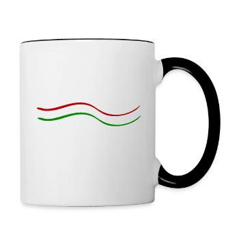 Rouge Blanc Vert - Mug contrasté - blanc/noir - Droite