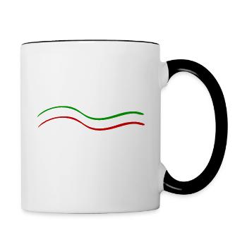 Vert Blanc Rouge - Mug contrasté - blanc/noir - Droite