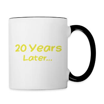 20 Years Later Funny Birthday Gifts, 20th Birthday - Mug contrasté - blanc/noir - Droite