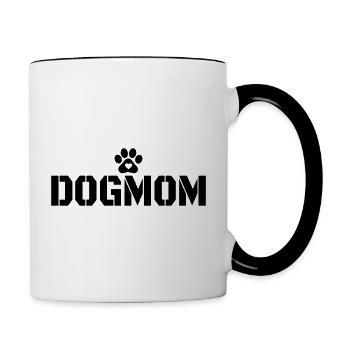 Dog Mom - Contrasting Mug - white/black - Right