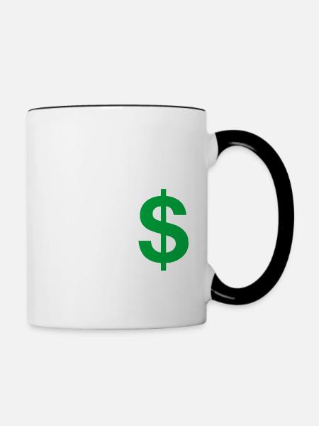 Buchstabe o Dollar - Tasse zweifarbig - Weiß/Schwarz