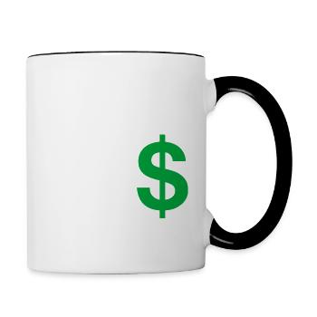 Letter x dollar - Contrasting Mug - white/black - Right
