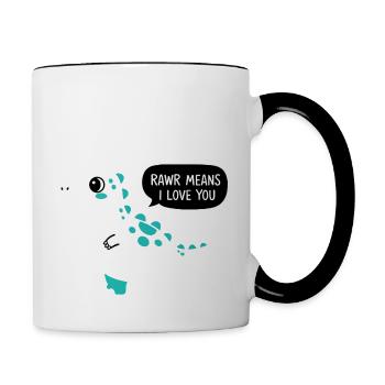 Rawr signifie Je t’aime - Mug contrasté - blanc/noir - Droite