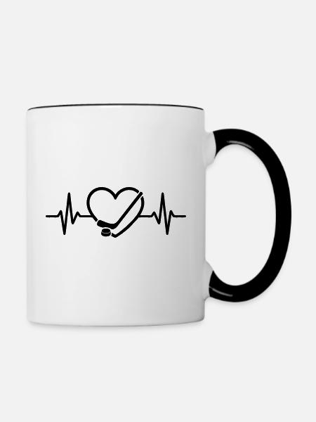 Kern-Eishockey - Tasse zweifarbig - Weiß/Schwarz
