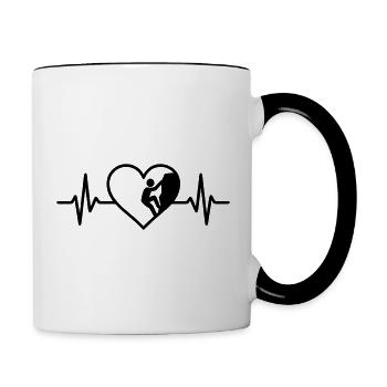 Climbing Sport Climber Heart - Contrasting Mug - white/black - Right