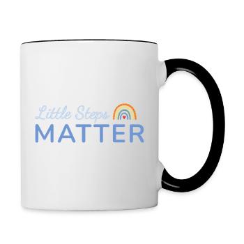 Little Steps Matter Rainbow Blue - Contrasting Mug - white/black - Right
