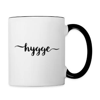 Idée de cadeau d'écriture hygge danois hyggelig - Mug contrasté - blanc/noir - Droite