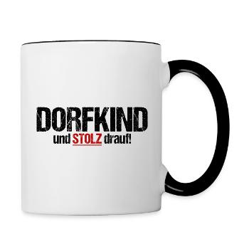 "Dorfkind" - Tasse zweifarbig - Weiß/Schwarz - Rechts