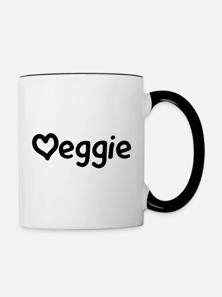 Veggie - Tasse zweifarbig - Weiß/Schwarz