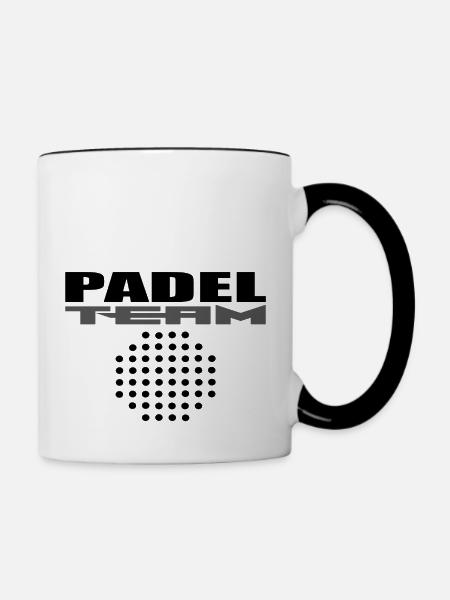 Padel Mannschaft - Tasse zweifarbig - Weiß/Schwarz