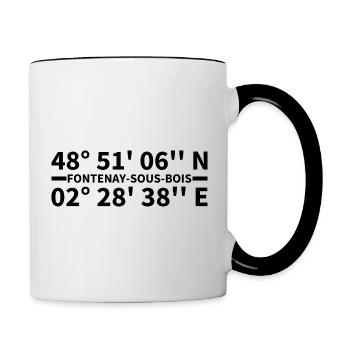 Fontenay-sous-Bois Koordinaten - Tasse zweifarbig - Weiß/Schwarz - Rechts