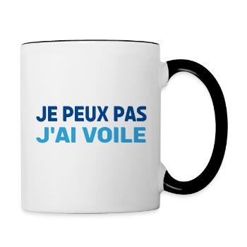 JE PEUX PAS J'AI VOILE - Mug contrasté - blanc/noir - Droite