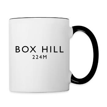 Box Hill Cycling Climb celebration - Contrasting Mug - white/black - Right