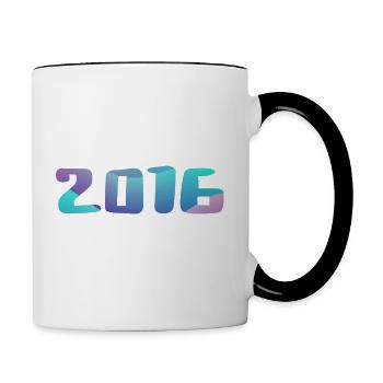 Geburtstagsgeschenk 2016 Jahrgang 2016 Retro 2016 - Tasse zweifarbig - Weiß/Schwarz - Rechts