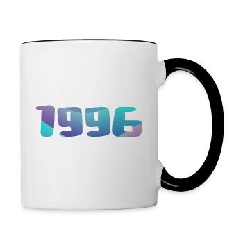 Cadeau Anniversaire 1996 Millésime 1996 Rétro 1996 - Mug contrasté - blanc/noir - Droite