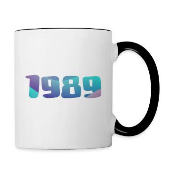 1989 Birthday Gift Vintage 1989 Retro 1989 - Contrasting Mug - white/black - Right