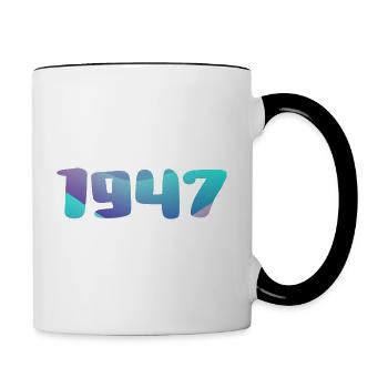 Geburtstagsgeschenk 1947 Jahrgang 1947 Retro 1947 - Tasse zweifarbig - Weiß/Schwarz - Rechts