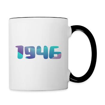 1946 Geburtstagsgeschenk Vintage 1946 Retro 1946 - Tasse zweifarbig - Weiß/Schwarz - Rechts