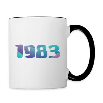 1983 Birthday Gift Vintage 1983 Retro 1983 - Contrasting Mug - white/black - Right