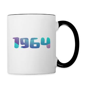 Geburtstagsgeschenk 1964 Jahrgang 1964 Retro 1964 - Tasse zweifarbig - Weiß/Schwarz - Rechts