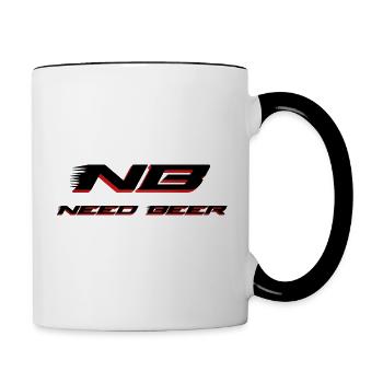NB besoin de bière braucht bier - Mug contrasté - blanc/noir - Droite