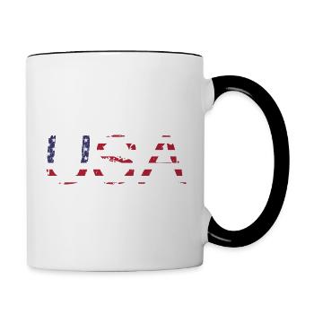 United States in the colors of the American flag flag flag - Contrasting Mug - white/black - Right