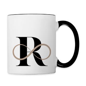 Infinite letter r - Contrasting Mug - white/black - Right