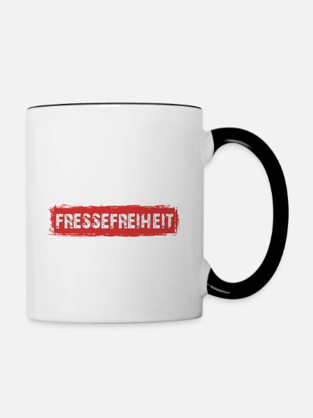 Fressefreiheit - Tasse zweifarbig - Weiß/Schwarz