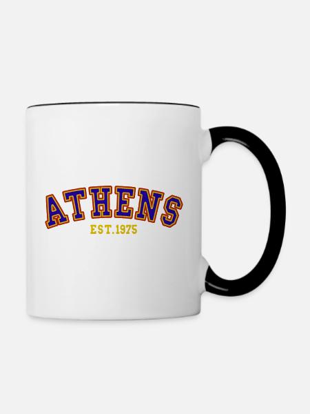 Athen Est.1975 - Tasse zweifarbig - Weiß/Schwarz