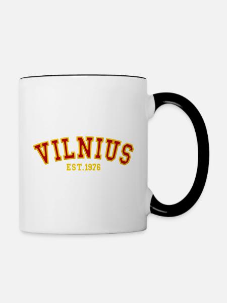 Vilnius gegründet 1976 - Tasse zweifarbig - Weiß/Schwarz