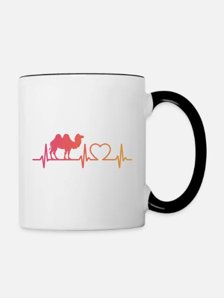 kamel herzschlag - Tasse zweifarbig - Weiß/Schwarz