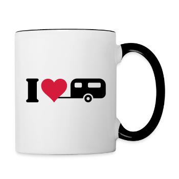 I love Camping - Tasse zweifarbig - Weiß/Schwarz - Rechts