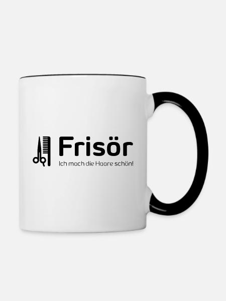 Frisör - Tasse zweifarbig - Weiß/Schwarz