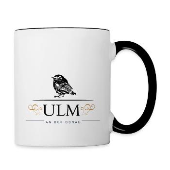 Ulmer Spatz - Tasse zweifarbig - Weiß/Schwarz - Rechts
