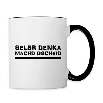 Schwäbisch - Spruch - Dialekt - Tasse zweifarbig - Weiß/Schwarz - Rechts