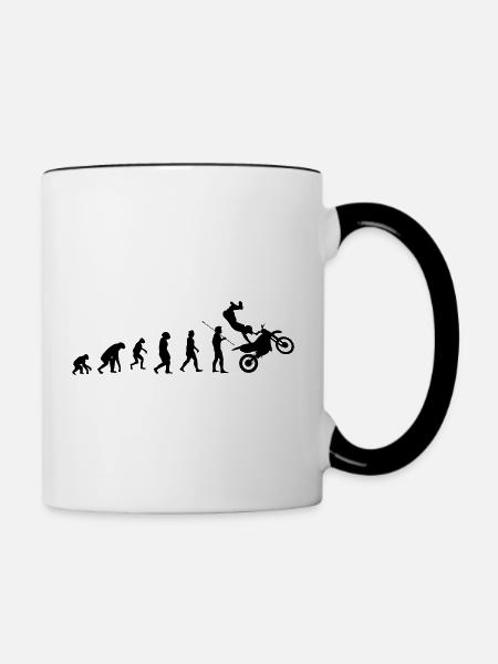 Motocross Evolution black - Tasse zweifarbig - Weiß/Schwarz
