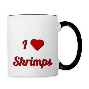 I Love Shrimps - Tasse zweifarbig - Weiß/Schwarz - Rechts