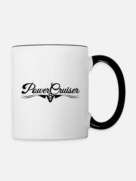 PowerCruiser V8 - Tasse zweifarbig - Weiß/Schwarz